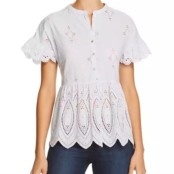 Joie Cerelia Eyelet Peplum Top - Picture 3 of 4